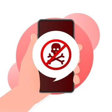 Virus message in flat style. Vector design. Flat design. Vector graphic. イラスト素材