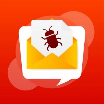 Virus message in flat style. Vector design. Flat design. Vector graphic Stockillustratie