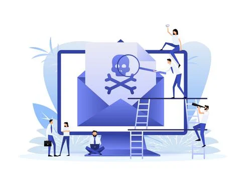 Virus message in flat style. Vector design. Flat style characters. Vector 스톡 일러스트