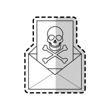 Virus in message icon image Stock Illustration