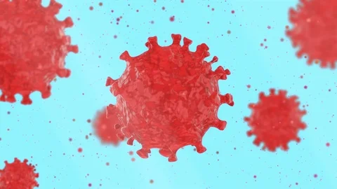 Virus microbe 3d animation. Coronavirus 2019-ncov. Stock Footage 127429817