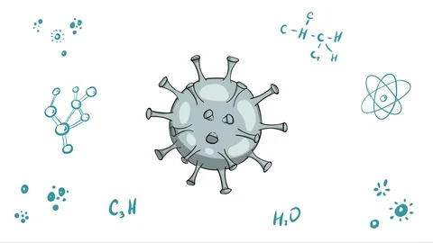 Virus microbe and chemical react white Stock Footage 128971351