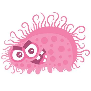 Virus, microbe, pathogen, germ vector icon. Pink micro bacteria illustration Stock Illustration