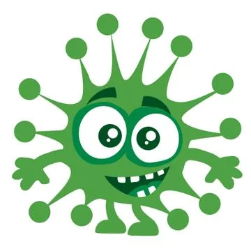 Virus, microbe, pathogen, germ. Vector icon. Green illustration of micro Stock Illustration