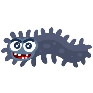 Virus, microbe, pathogen, germ vector icon. Blue illustration of micro bacteria Stock Illustration