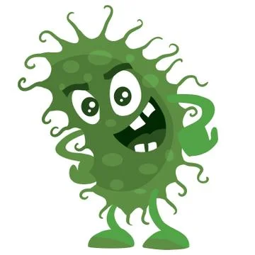 Virus, microbe, pathogen, germ. Vector icon. Green illustration of micro Stock Illustration