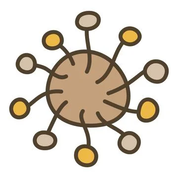 Virus Microbe vector Bio Engineering concept colored icon Stock Illustration