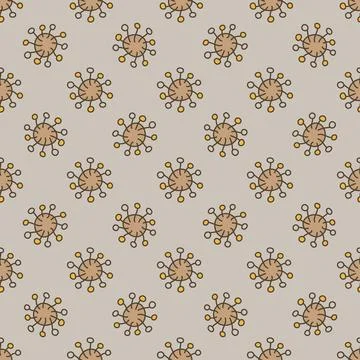 Virus Microbe vector Bio Engineering colored seamless pattern Stock Illustration