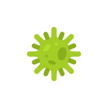 Virus molecule green. bacterium Isolated. Cell disease vector illustration Illustrazione stock