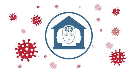 Virus molecules that cannot penetrate the house. Virus protection concept. Stock Illustration