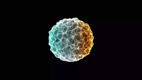 Virus morphing animation. Scattering and flowing of deforming organic molecule Stock Footage 278369212