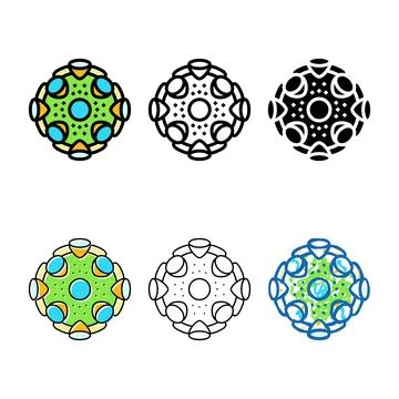 Virus multistyle genetic engineering color icon vector Stock Illustration