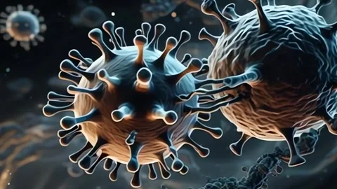 Virus Mutation Animation – Microscopic View of Evolving Pathogens Stock Footage 301274621