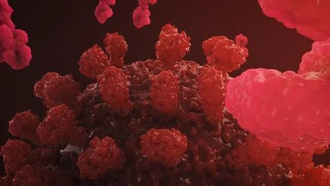 Virus Neutralised by Antibody Binding 3D Medical Illustration Stock Illustration