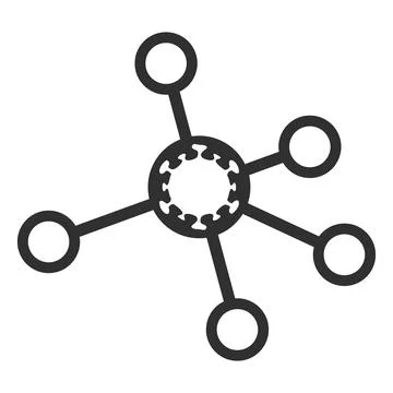 Virus Nodes Flat Icon Symbol Stock Illustration
