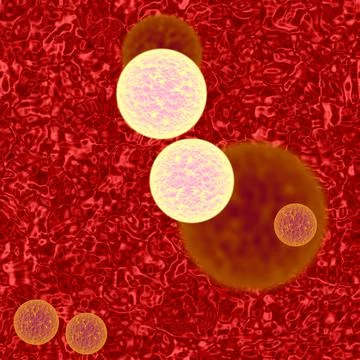 Virus or bacteria attact in human blood, blotch area. Stock Illustration