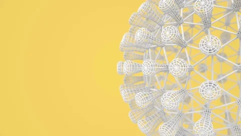 Virus or bacteria cell, pathogen infection, coronavirus pandemic loop background Stock Footage 128011236