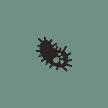 Virus or bacteria icon Flat vector Stock Illustration