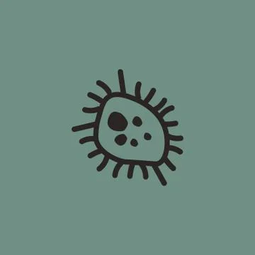Virus or bacteria icon Flat vector Stock Illustration
