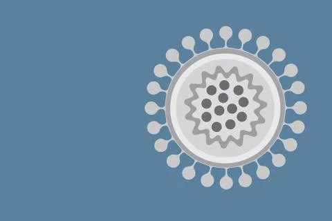 Virus or bacteria isolated on blue background Stock Illustration