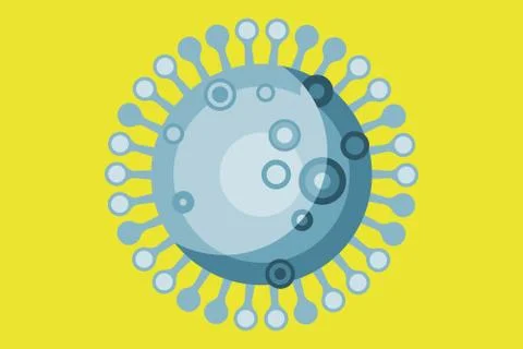Virus or bacteria isolated on yellow background Stock Illustration