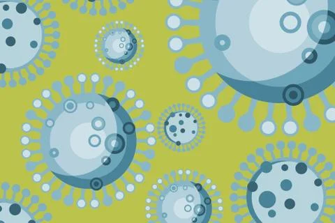 Virus or bacteria isolated on yellow background Stock Illustration