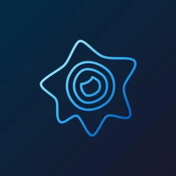 Virus or Bacteria vector blue line icon on dark background Stock Illustration