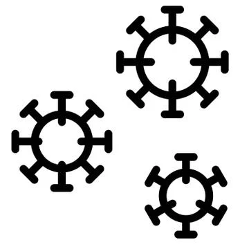 Virus or Bacteria vector illustration, line style icon Stock Illustration