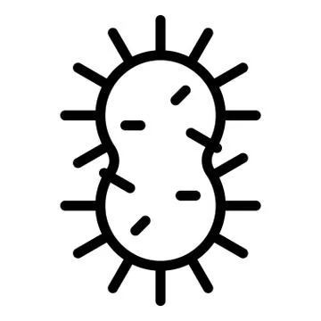 Virus or Bacteria vector illustration, line style icon Stock Illustration