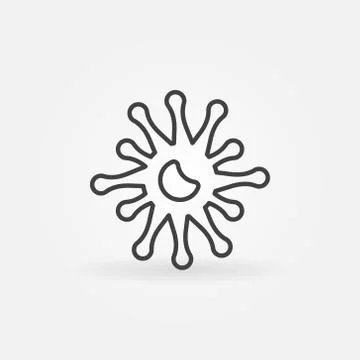 Virus or Bacteria vector minimal icon in thin line style Illustrazione stock