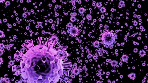 Virus or bacterium cells animation background Stock Footage 125401314
