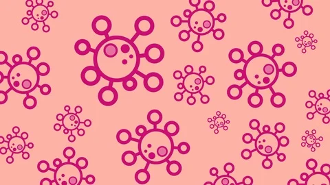 Virus or bacterium cells cartoon background animation flat Stock Footage 127290837