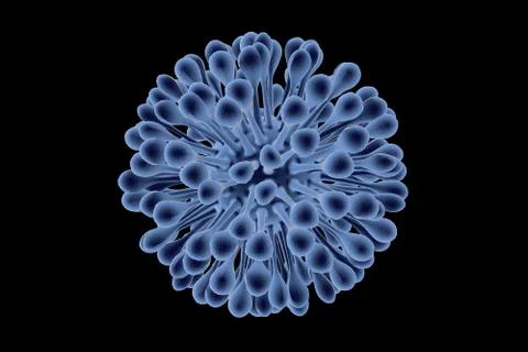 Virus or bacterium close-up on a black background Illustrazione stock