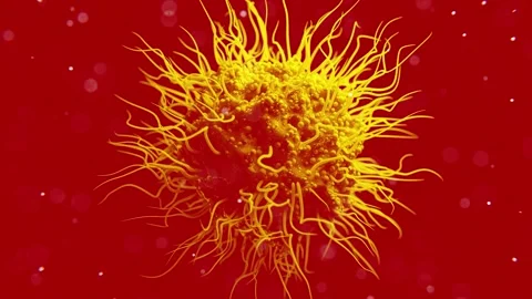 Virus or bacterium with spikes or tentacles animation - loop Видео 170623926