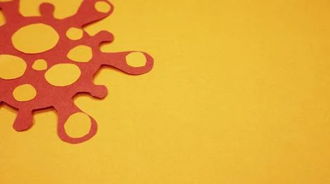 Virus on an orange background. Copy space for advertising. Stock Photos