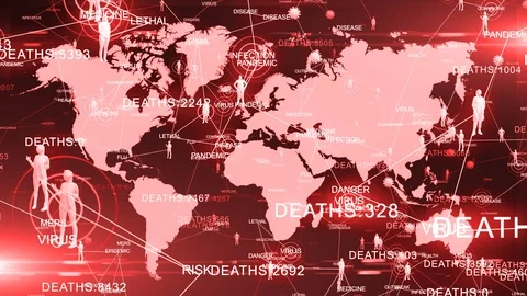 Virus outbreak pandemic spread of virus transmission world map Coronavirus  Video stock 126566218