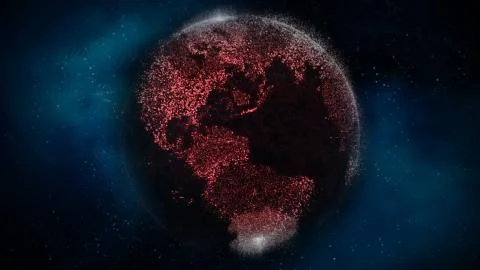 Virus Pandemic Growth. 3d Render Covid-19 Taking over the Planet Earth Stock Illustration