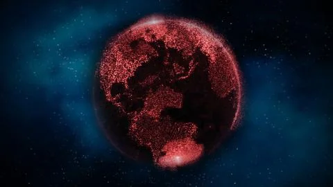 Virus Pandemic Growth. 3d Render Covid-19 Taking over the Planet Earth Stock Illustration