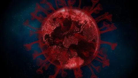 Virus Pandemic Growth. 3d Render Covid-19 Taking over the Planet Earth Stock Illustration