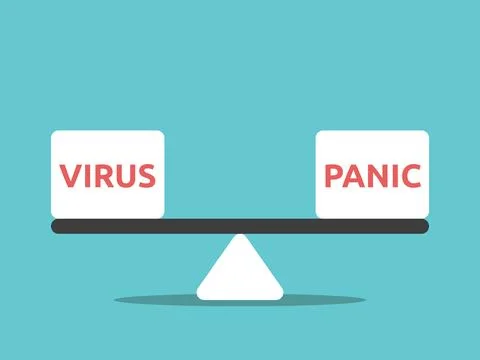 Virus, panic comparison, balance Stock Illustration