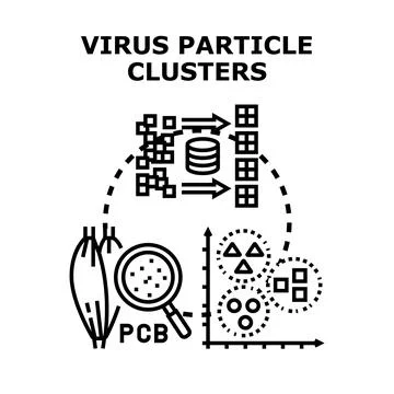Virus particle clusters concept vector illustration design Stock Illustration