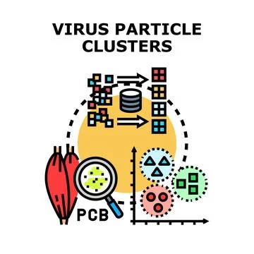 Virus particle clusters concept vector illustration design Stock Illustration