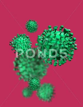 Virus particles, artwork Stock Illustration
