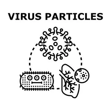 Virus particles causing infection and respiratory illness Illustrazione stock