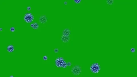Virus particles motion graphics with green screen background 1 Stock Footage 129997441