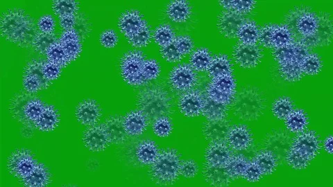 Virus particles motion graphics with green screen background 2 Stock Footage 129997541