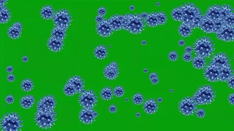 Virus particles motion graphics with green screen background 3 Stock Footage 129997585