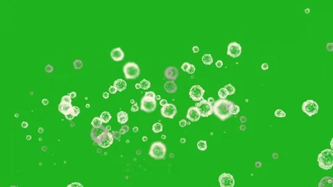 Virus particles motion graphics with green screen background Stock Footage 167595167