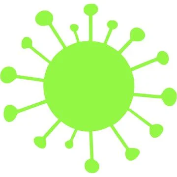 Virus Pathogen Microbe Green Cell in Science Biology Stock Illustration