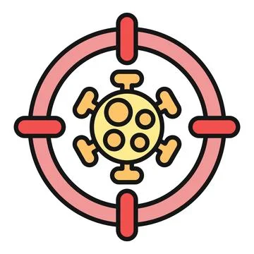 Virus pathogen at target aiming for disease control Stock Illustration